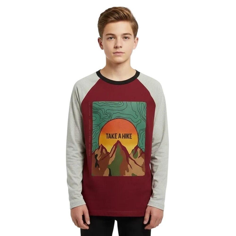 Old Navy Take A Hike Graphic Raglan Sleeve Shirt Husky Big Boys XL (14-16)‎ NWT